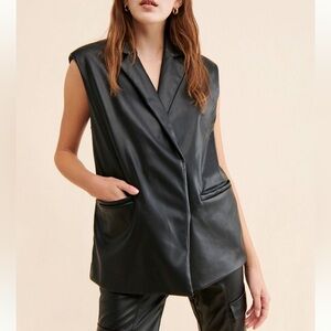 NATIVE YOUTH Faux Leather Vest